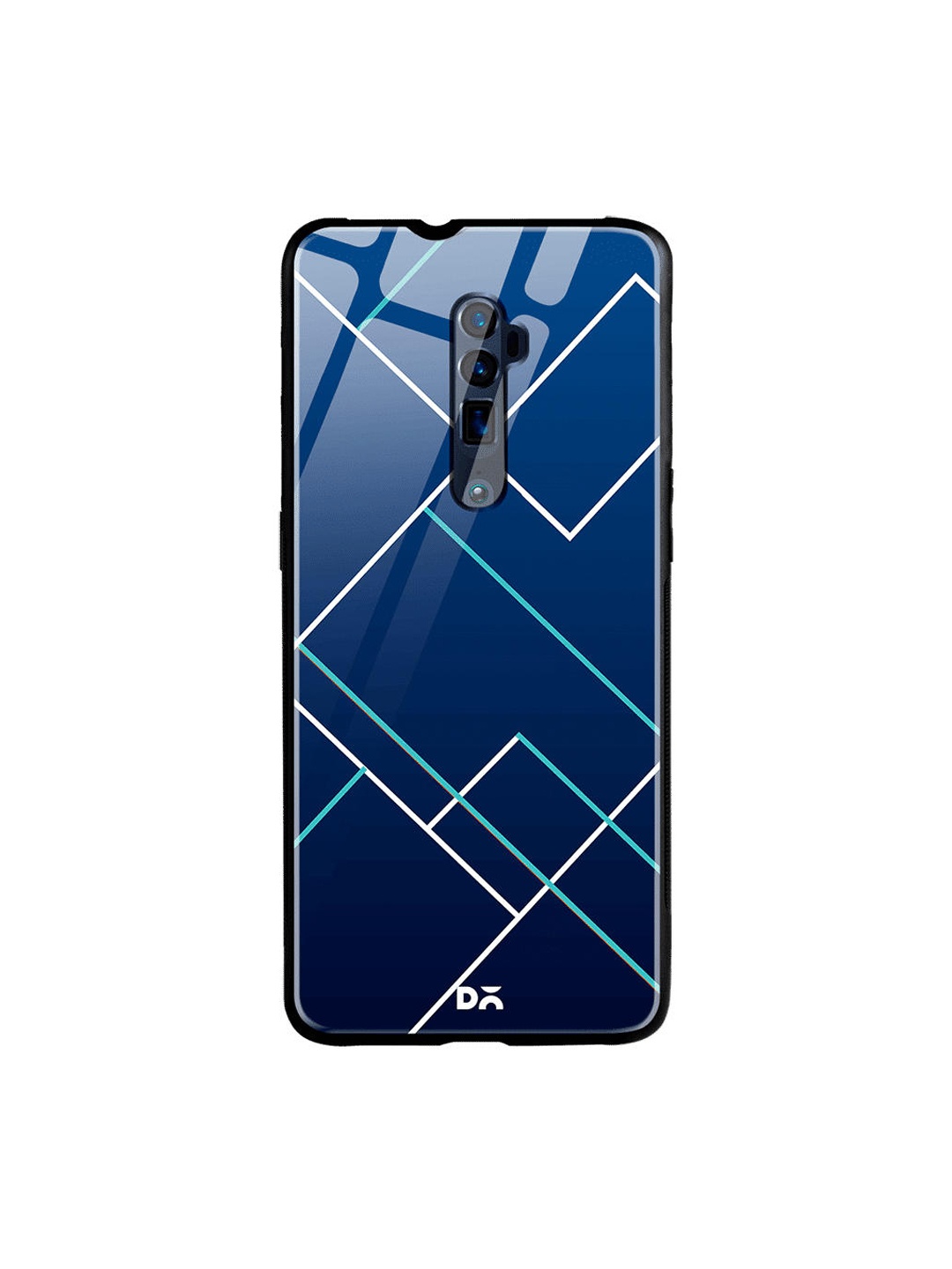 

DailyObjects Blue & White Nightfall Tach Lines Oppo Reno 10X Zoom Glass Case Cover