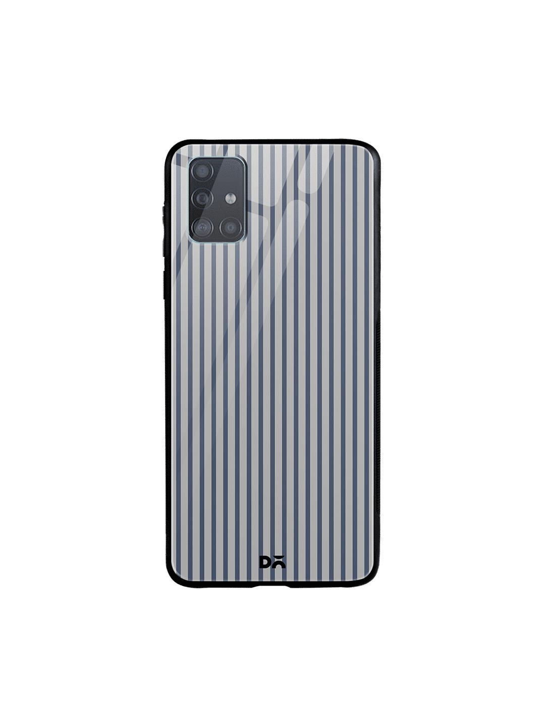 

DailyObjects Grey & Blue Striped Samsung Galaxy A51 Glass Mobile Cover