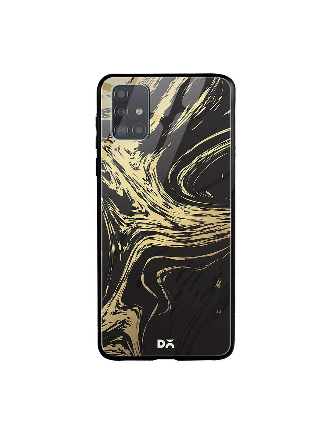 

DailyObjects Black & Gold-Coloured Printed Marble Art Samsung Galaxy A51 Glass Mobile Cover