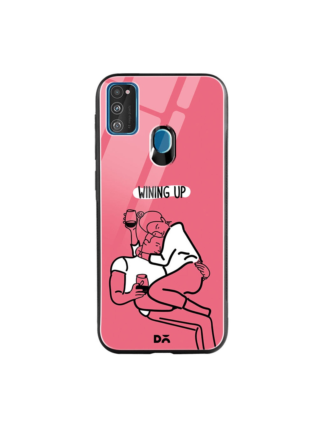 

DailyObjects Pink & White Wining Up Samsung Galaxy M30S Glass Case Cover
