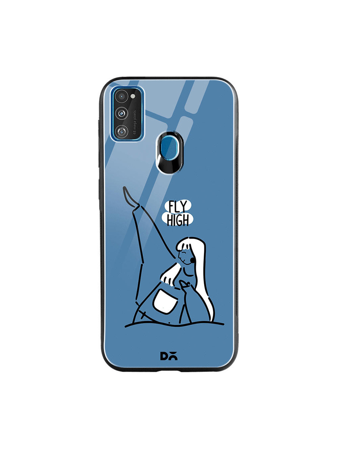 

DailyObjects Teal Blue & White Flying High Samsung Galaxy M30S Glass Case Cover
