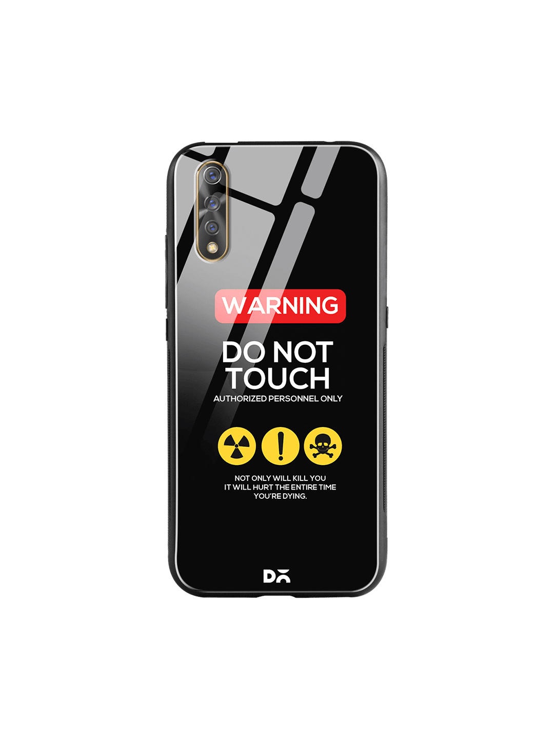 

DailyObjects Black & White Do Not Touch Vivo S1 Glass Case Cover