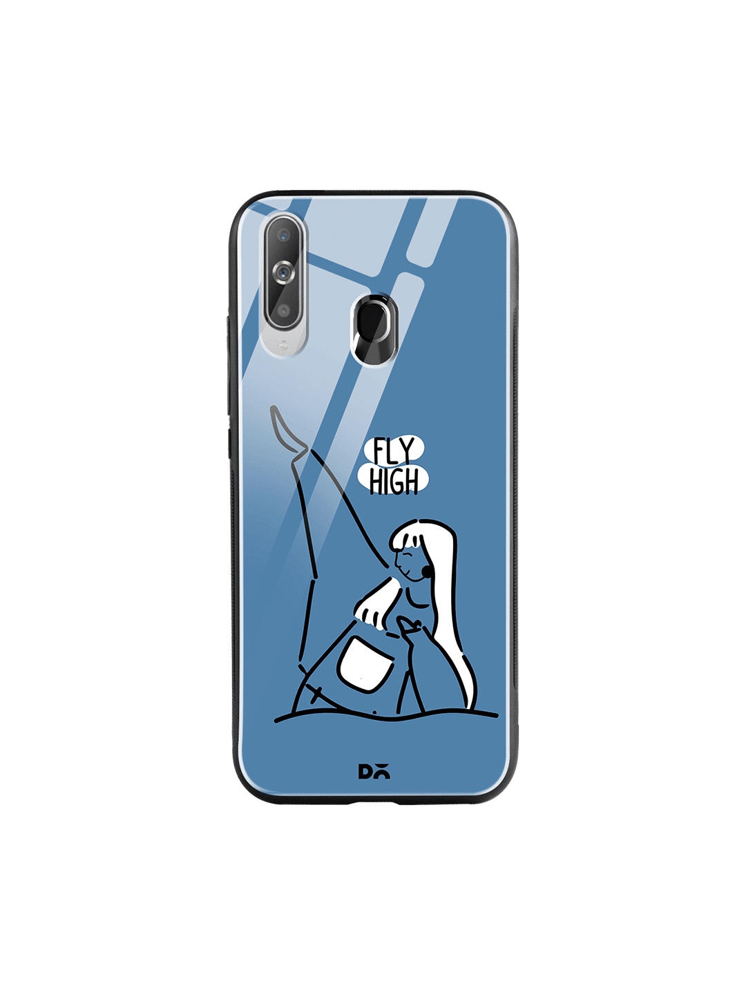 

DailyObjects Blue & White Printed Flying High Samsung Galaxy M40 Glass Mobile Cover
