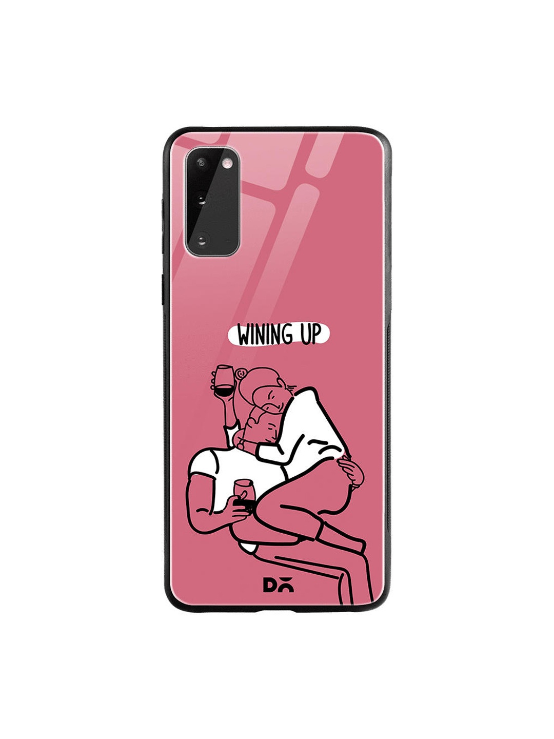 

DailyObjects Pink & White Wining Up Samsung Galaxy S20 Glass Case Cover