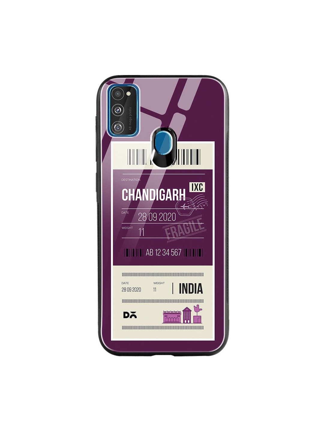 

DailyObjects Purple & White Chandigarh City Tag Samsung Galaxy M30S Glass Case Cover
