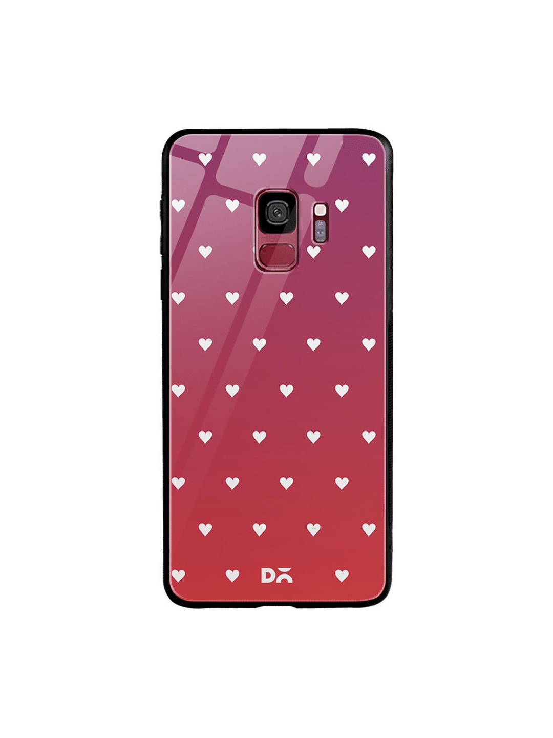 

DailyObjects Burgundy & White Berry Heart Samsung Galaxy S9 Glass Case Cover