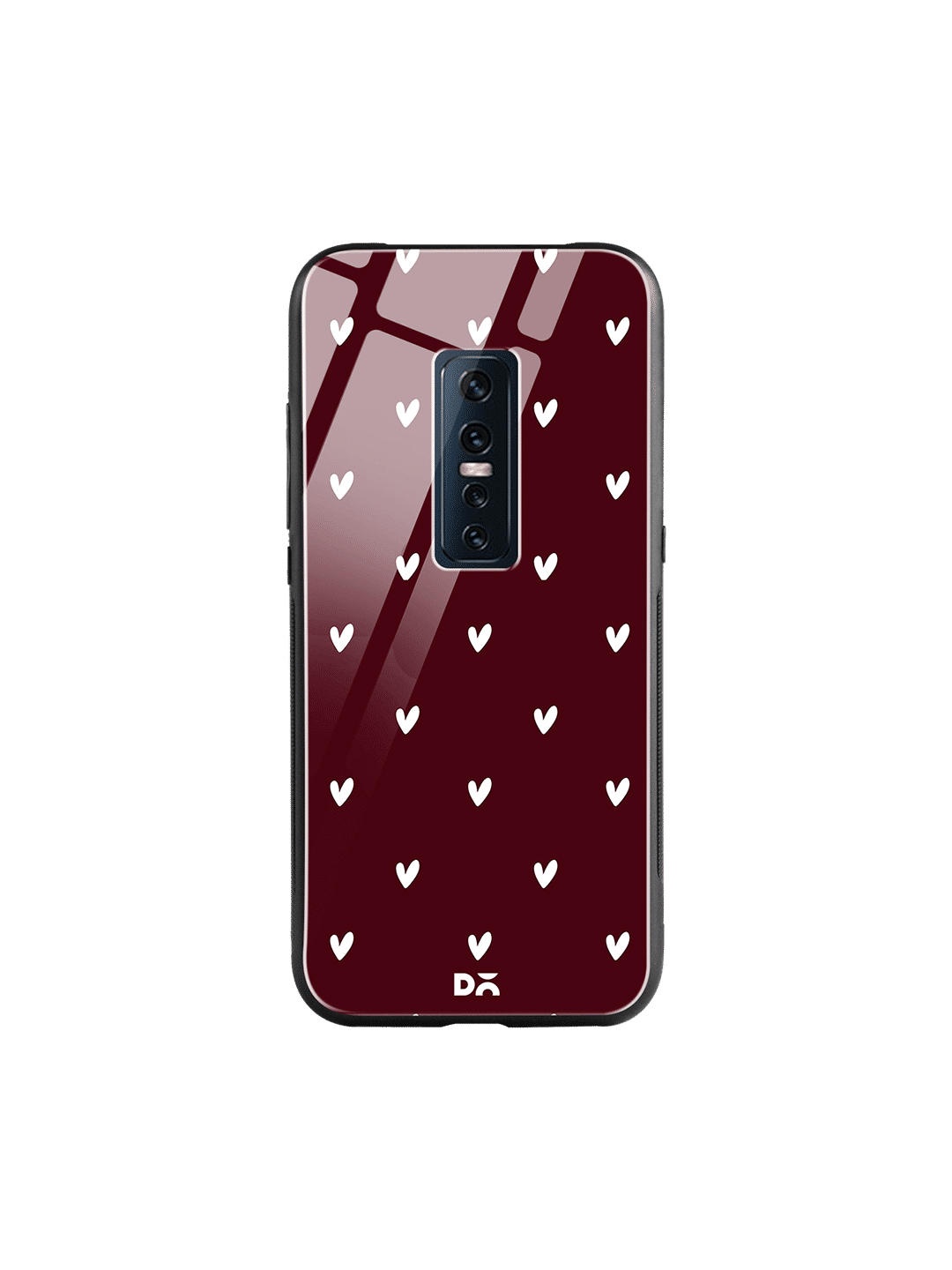 

DailyObjects Burgundy & White Vivo V17 Pro Glass Case Cover