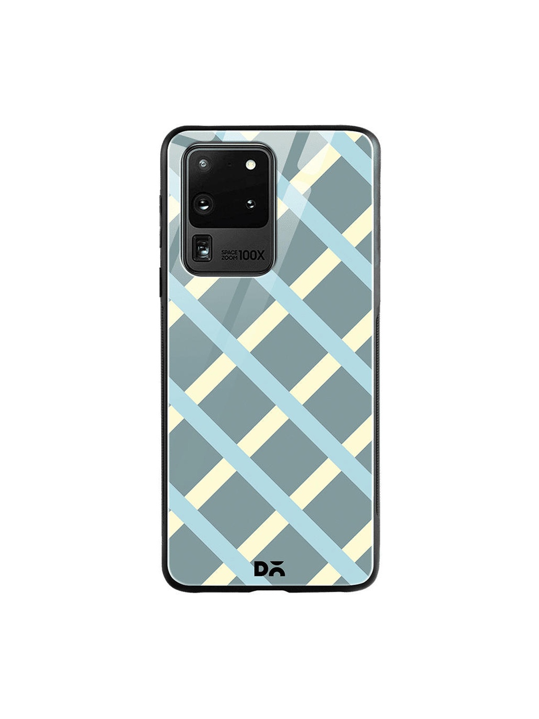 

DailyObjects Teal Blue & White Diagonal Checks Samsung Galaxy S20 Ultra Glass Case Cover