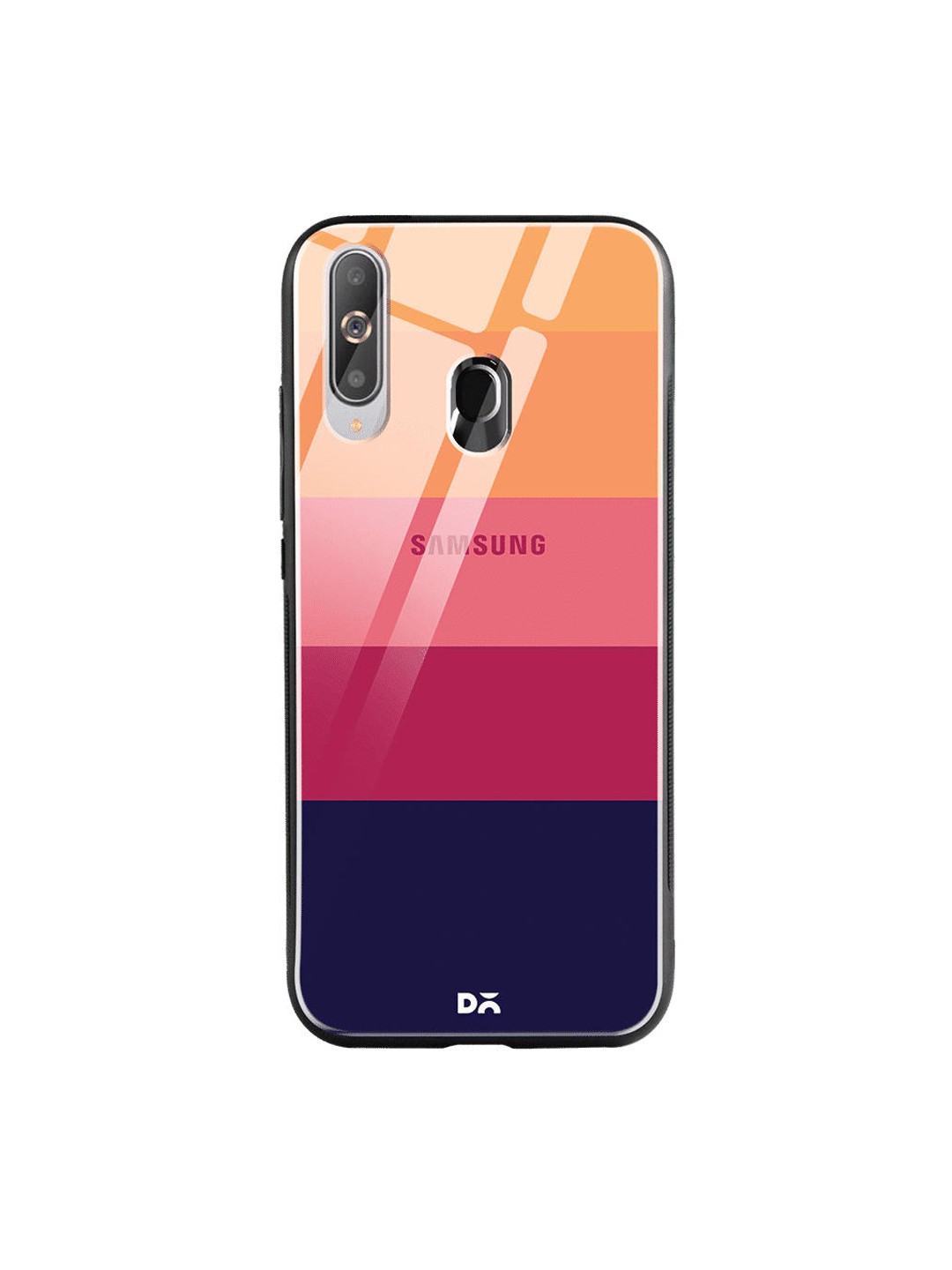 

DailyObjects Orange & Navy Blue Coral Quin Samsung Galaxy M40 Glass Case Cover