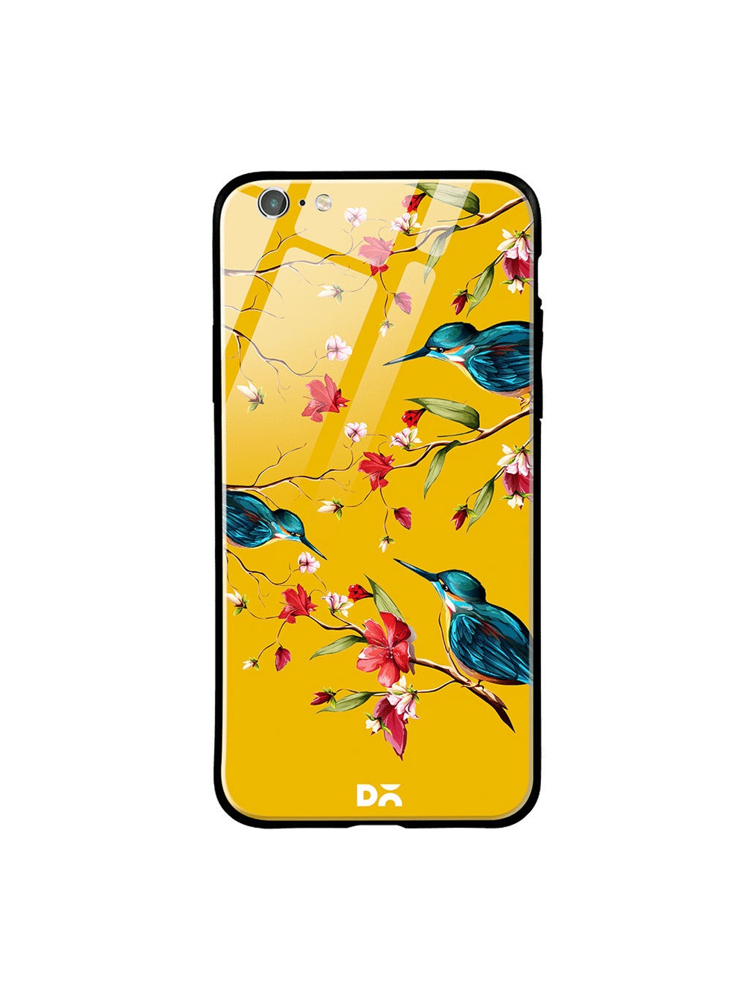 

DailyObjects Yellow & Teal Green Melody Birds iPhone 6S Glass Case Cover