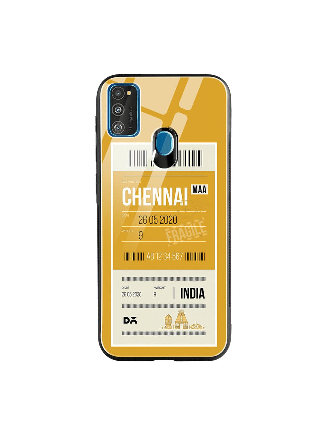 

DailyObjects Yellow & Off-White Chennai City Tag Samsung Galaxy M30S Glass Case Cover