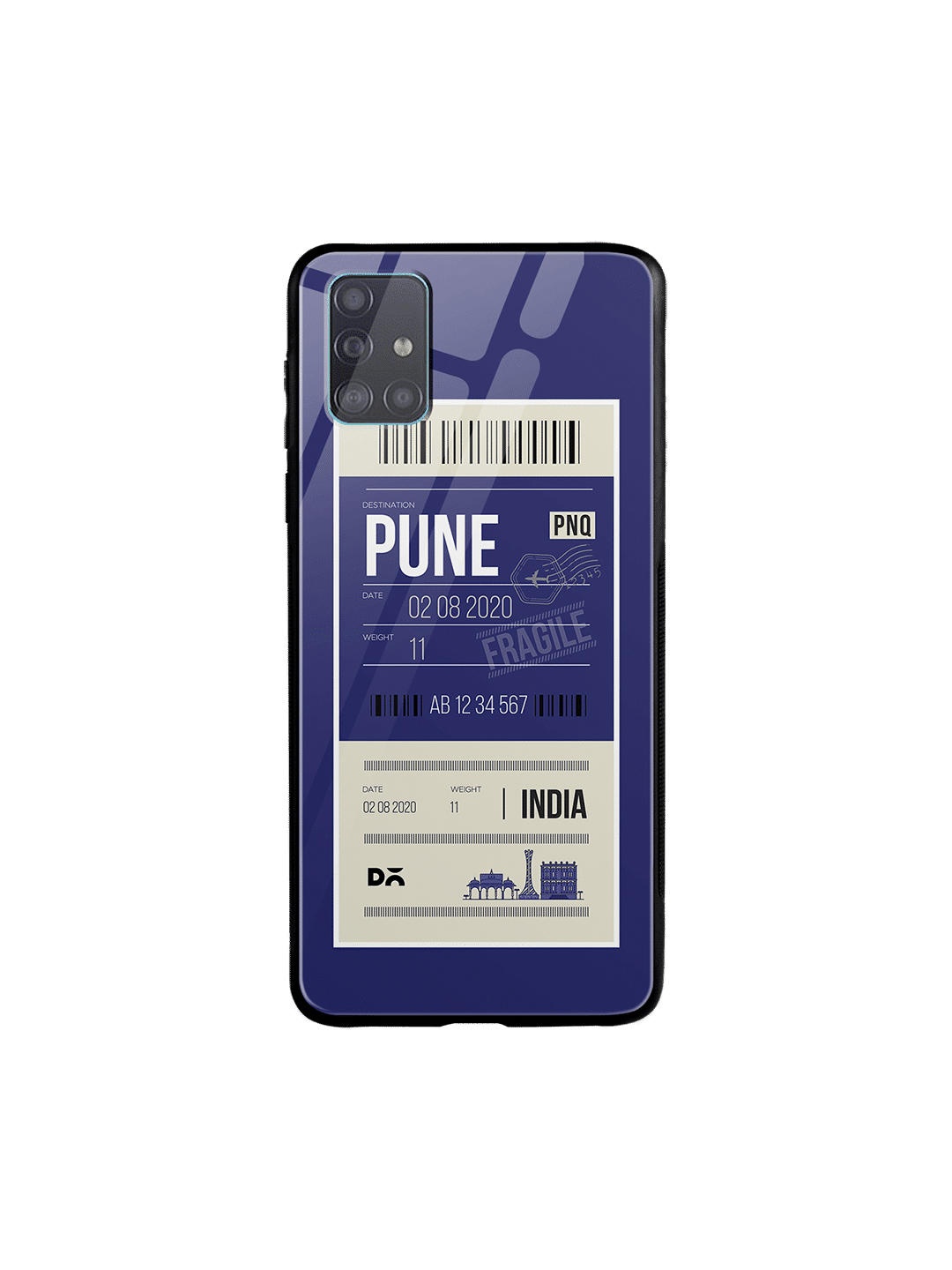 

DailyObjects Blue & White Pune City Tag Samsung Galaxy A51 Glass Case Cover
