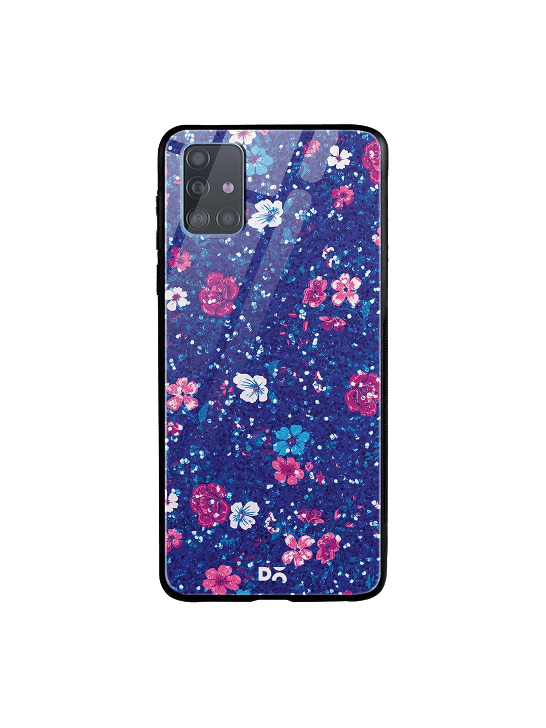 

DailyObjects Blue & Pink Marble Flowers Samsung Galaxy A51 Glass Case Cover
