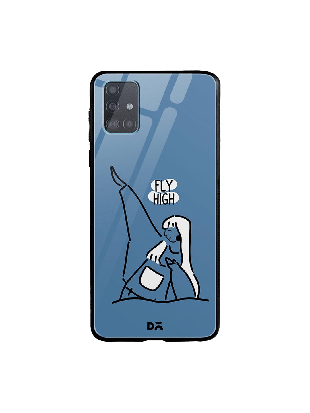 

DailyObjects Blue & Off-White Flying High Samsung Galaxy A51 Glass Case Cover