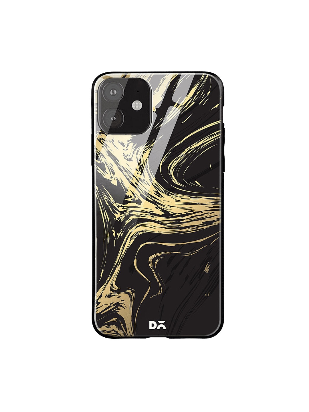 

DailyObjects Gold-Toned & Black Marble Art iPhone 11 Glass Case Cover