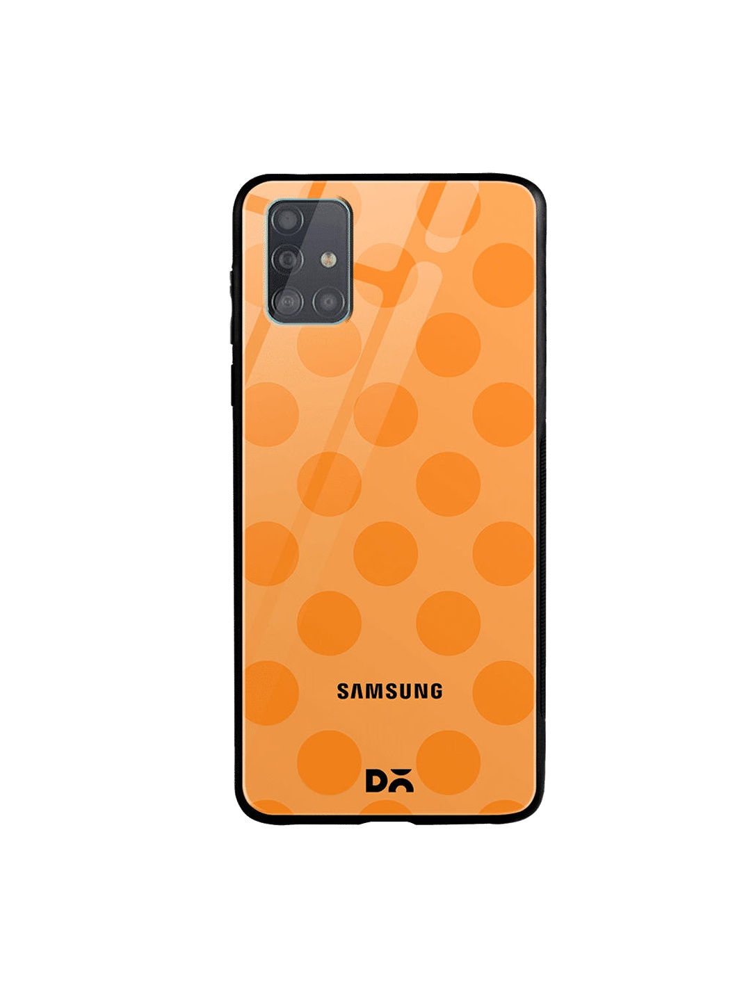 

DailyObjects Orange Polka Samsung Galaxy A71 Glass Case Cover