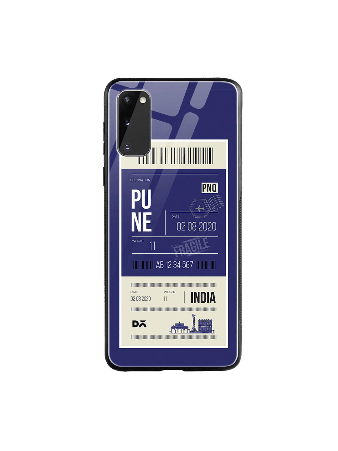 

DailyObjects Navy Blue & Off-White Pune City Tag Samsung Galaxy S20 Glass Case Cover