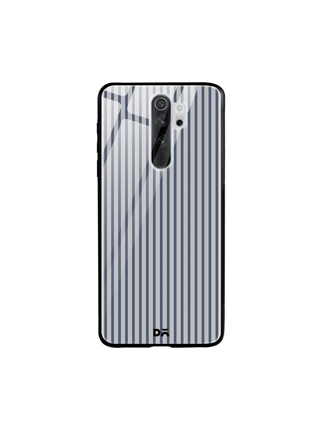 

DailyObjects Grey & Blue Striped Xiaomi Redmi Note 8 Pro Glass Case Cover