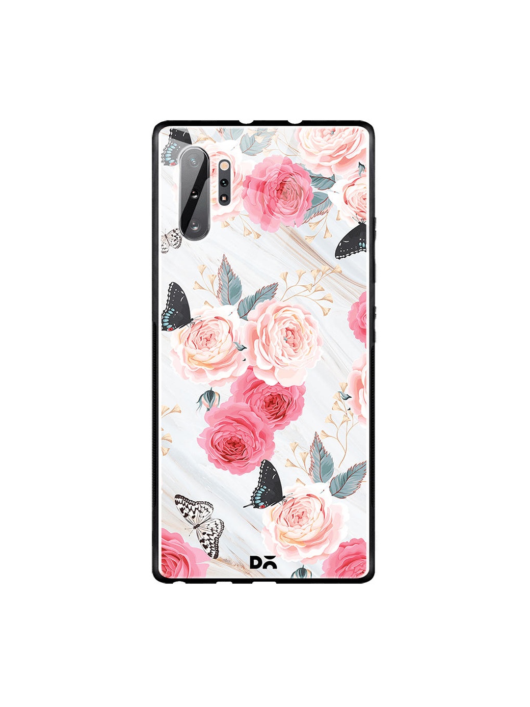

DailyObjects Grey & Pink Flowers Marble Samsung Galaxy Note 10 Plus Glass Case Cover