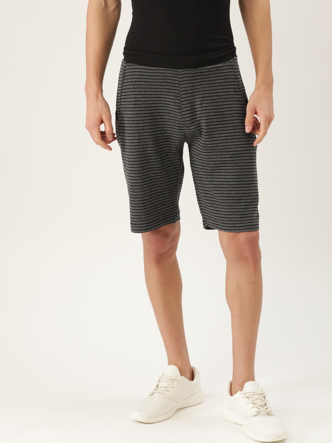 

Proline Active Men Charcoal Striped Slim Fit Regular Shorts