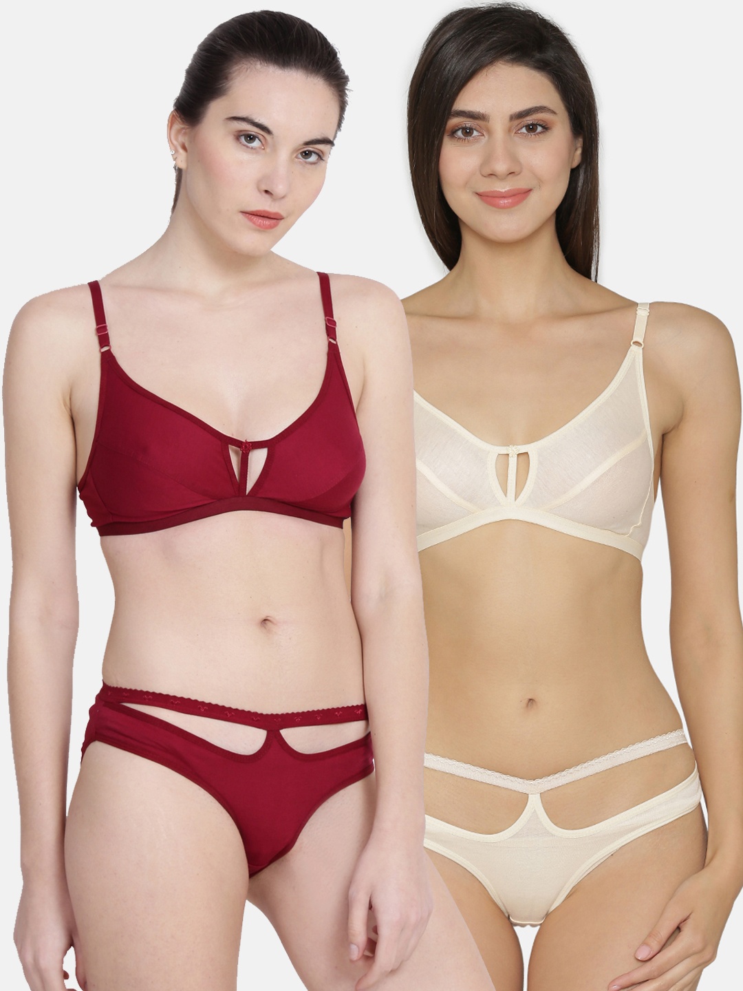 

ABELINO Pack Of 2 Solid Lingerie Set 7106559-1-9316047-1, Off white