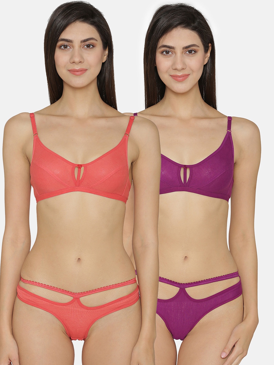 

ABELINO Women Pack of 2 Lingerie Sets, Purple