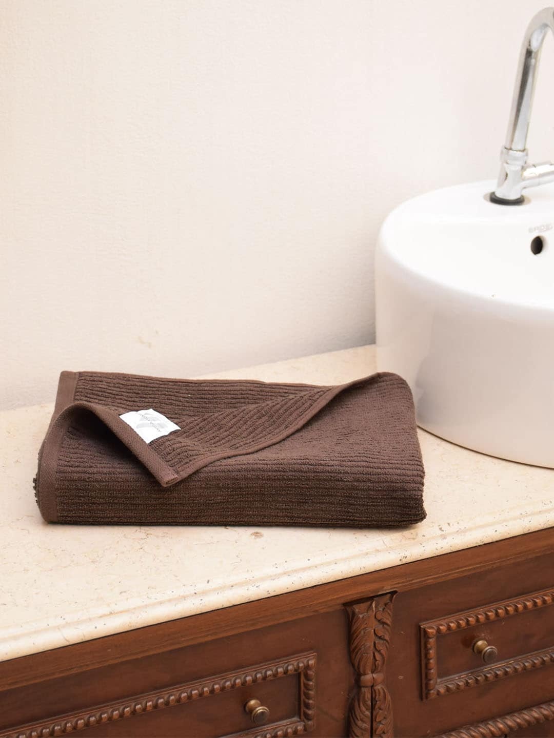 

Avira Home Unisex Brown Solid Ribbed 420 GSM Bath Towel
