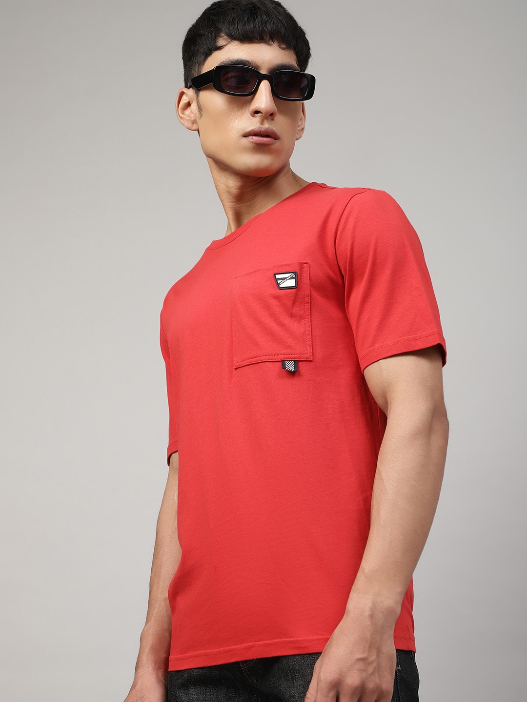 

Antony Morato Men Red Solid Round Neck Pure Cotton T-shirt