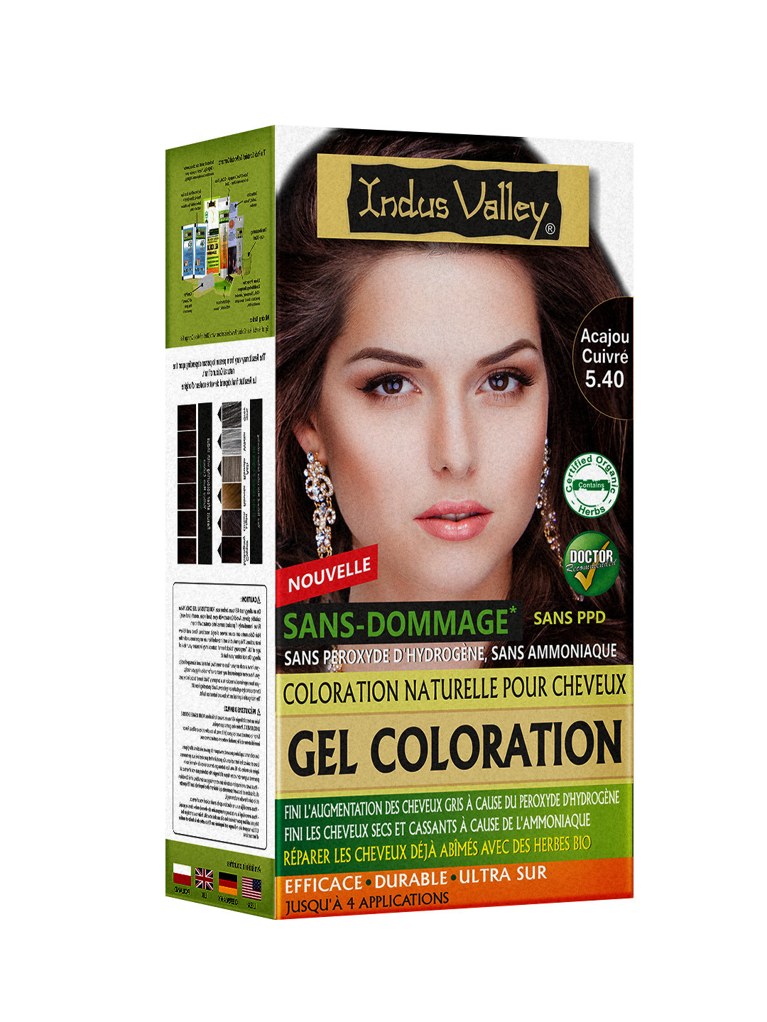 Indus Valley Organically Natural Gel Copper Mahogany 5.4 Hair Color 220 g