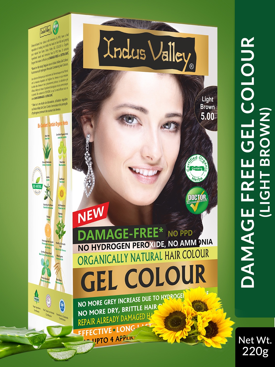 

Indus Valley Organically Natural Gel Light Brown 5.0 Hair Color