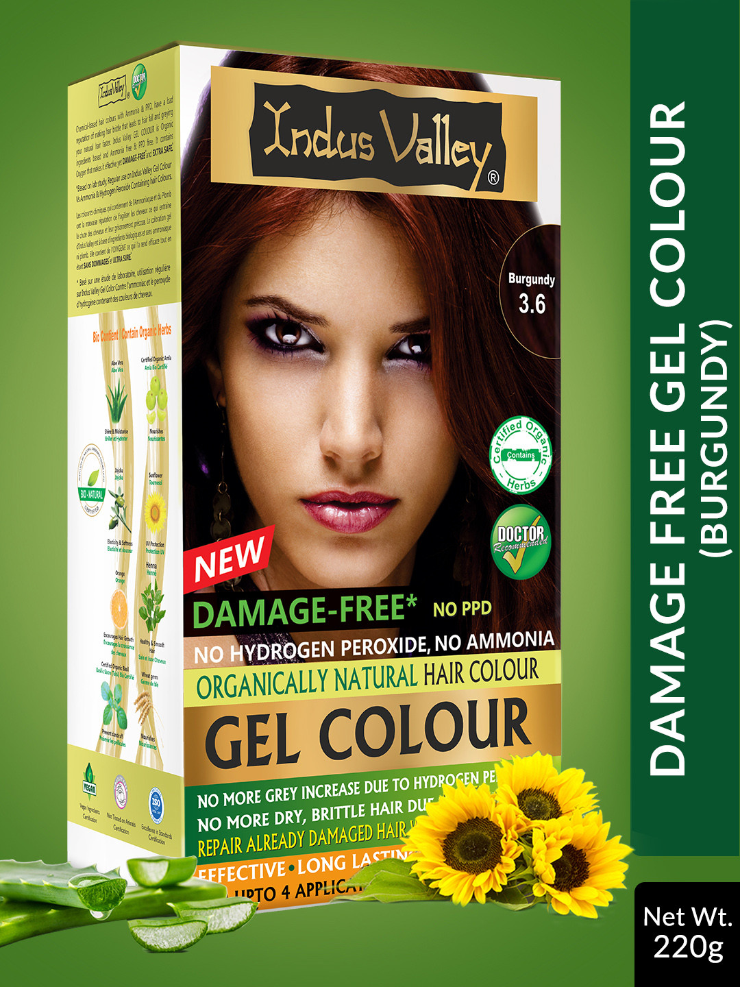 

Indus Valley Organically Natural Gel Burgundy 3.6 Hair Color 220 g