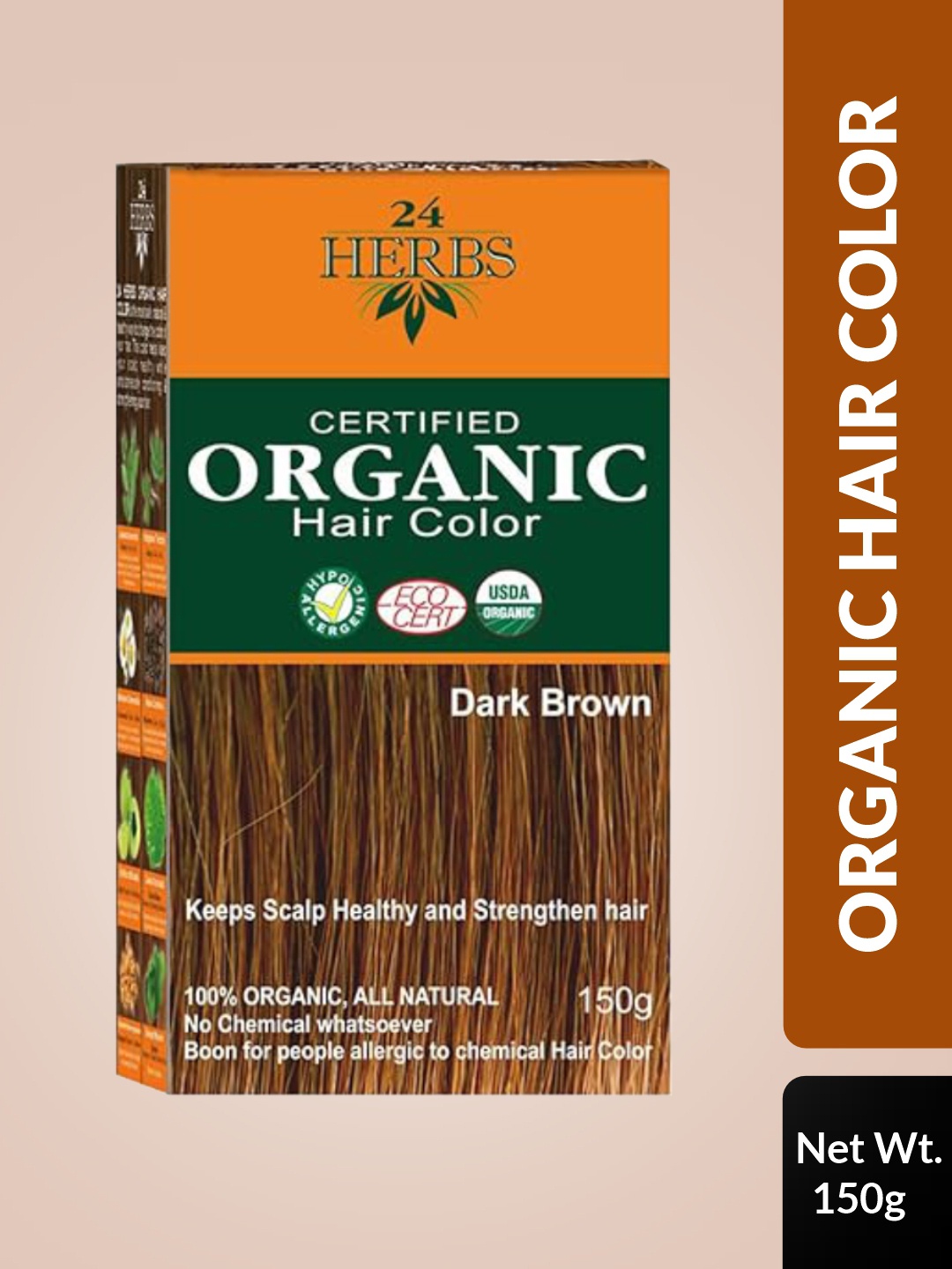 

Indus Valley 24 Herbs Dark Brown Certified Organic Hair Color 150 g