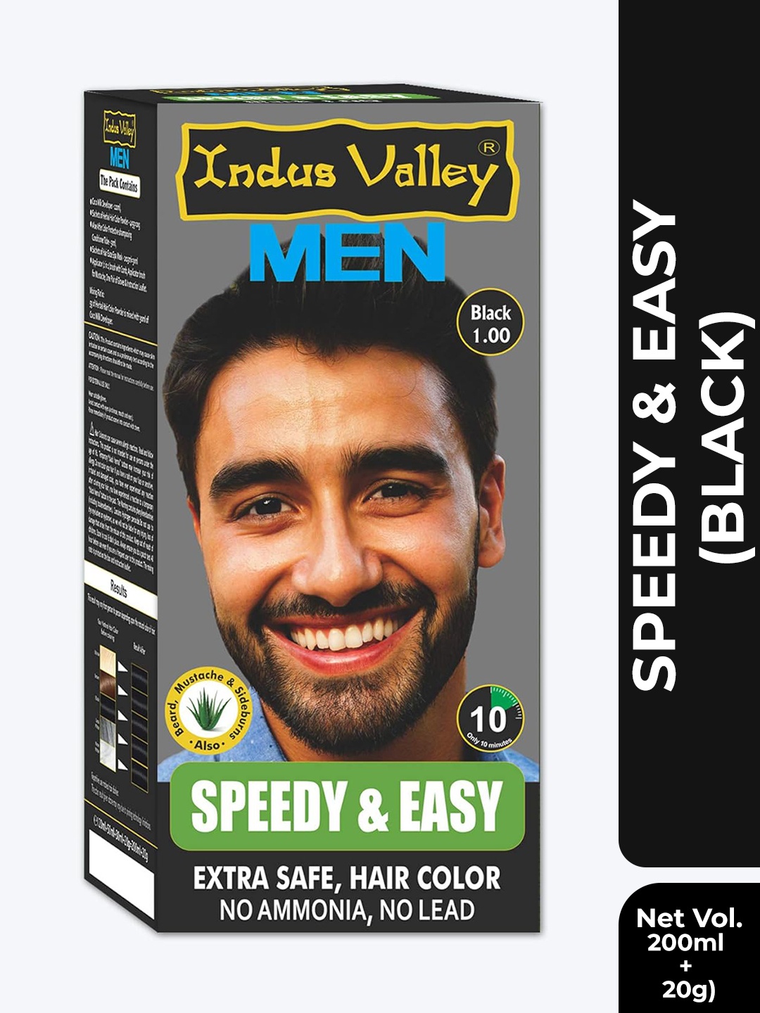 

Indus Valley Speedy & Easy Men's Hair Color-Black 1.00 220g