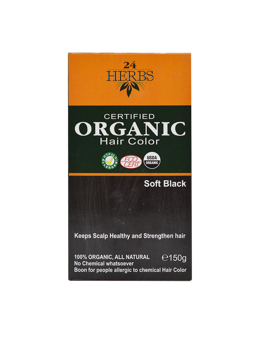

Indus Valley 24 HERBS Certified Organic Hair Color - Soft Black 150g