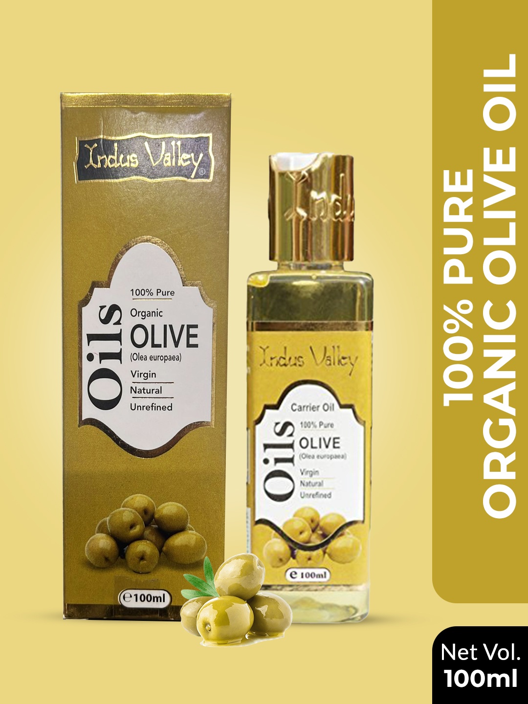 

Indus Valley Bio Organic Olive Carrier Oil 100 ml, Yellow