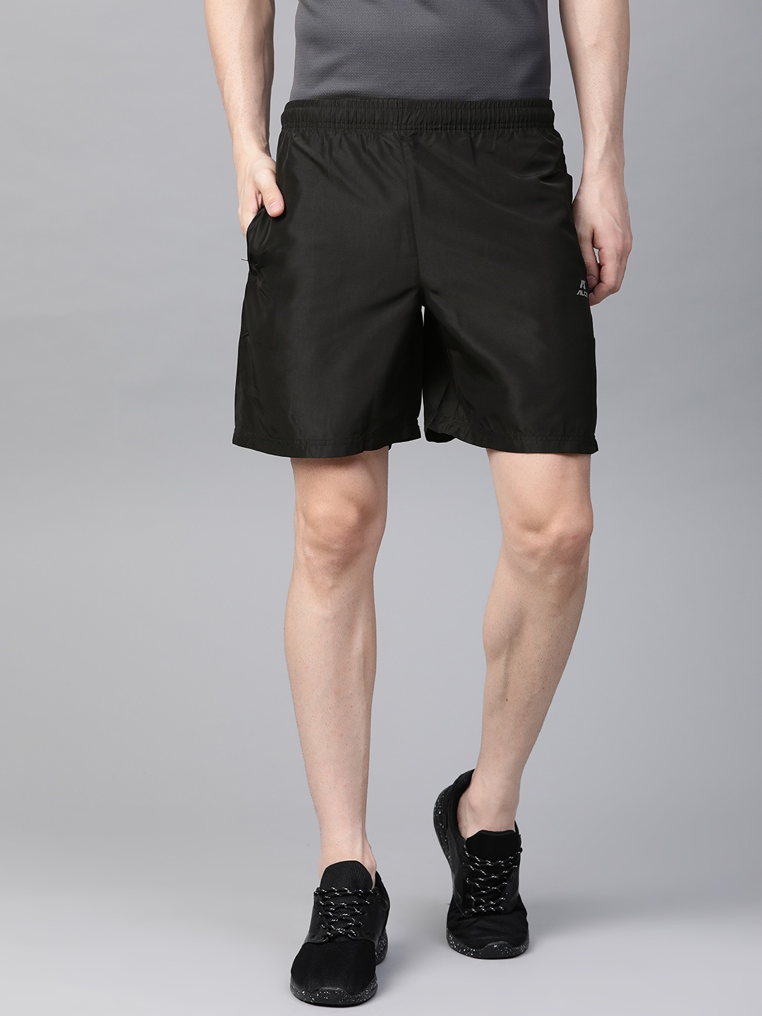 

Alcis Men Black Solid Slim Fit Training Shorts