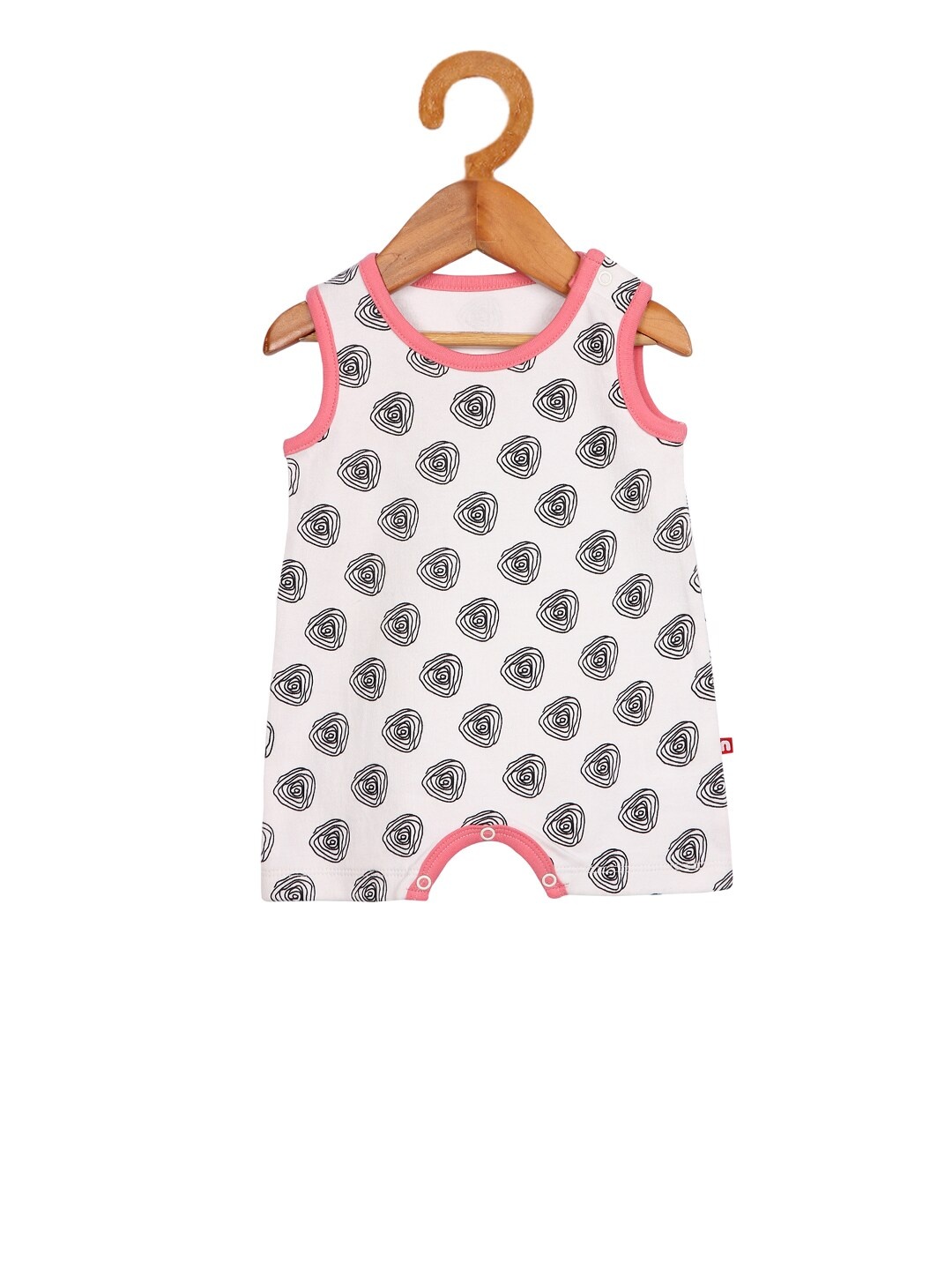 

Nino Bambino Kids White & Black Printed Organic Cotton Sustainable Rompers