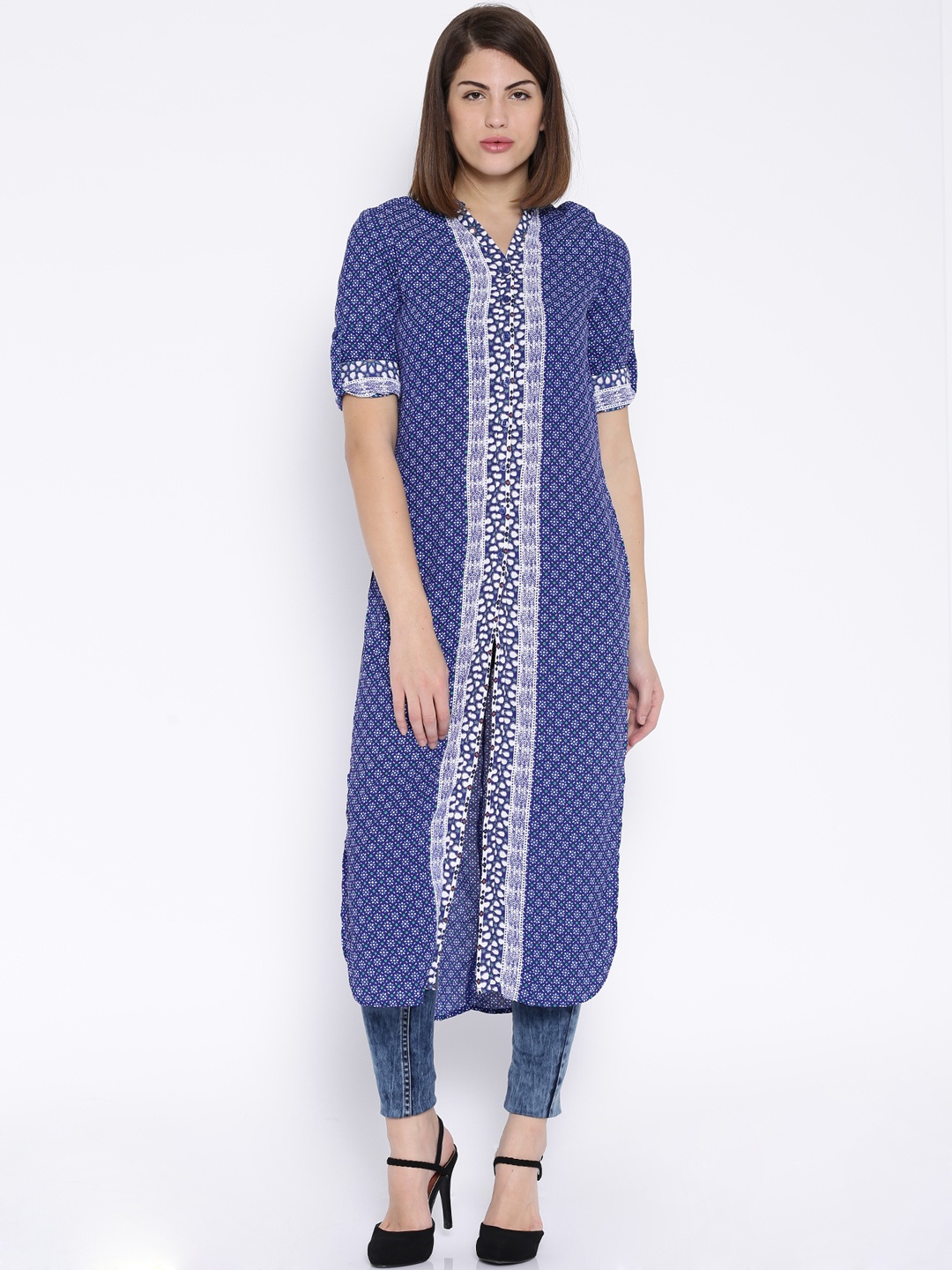 

Tokyo Talkies Blue Printed Maxi Top