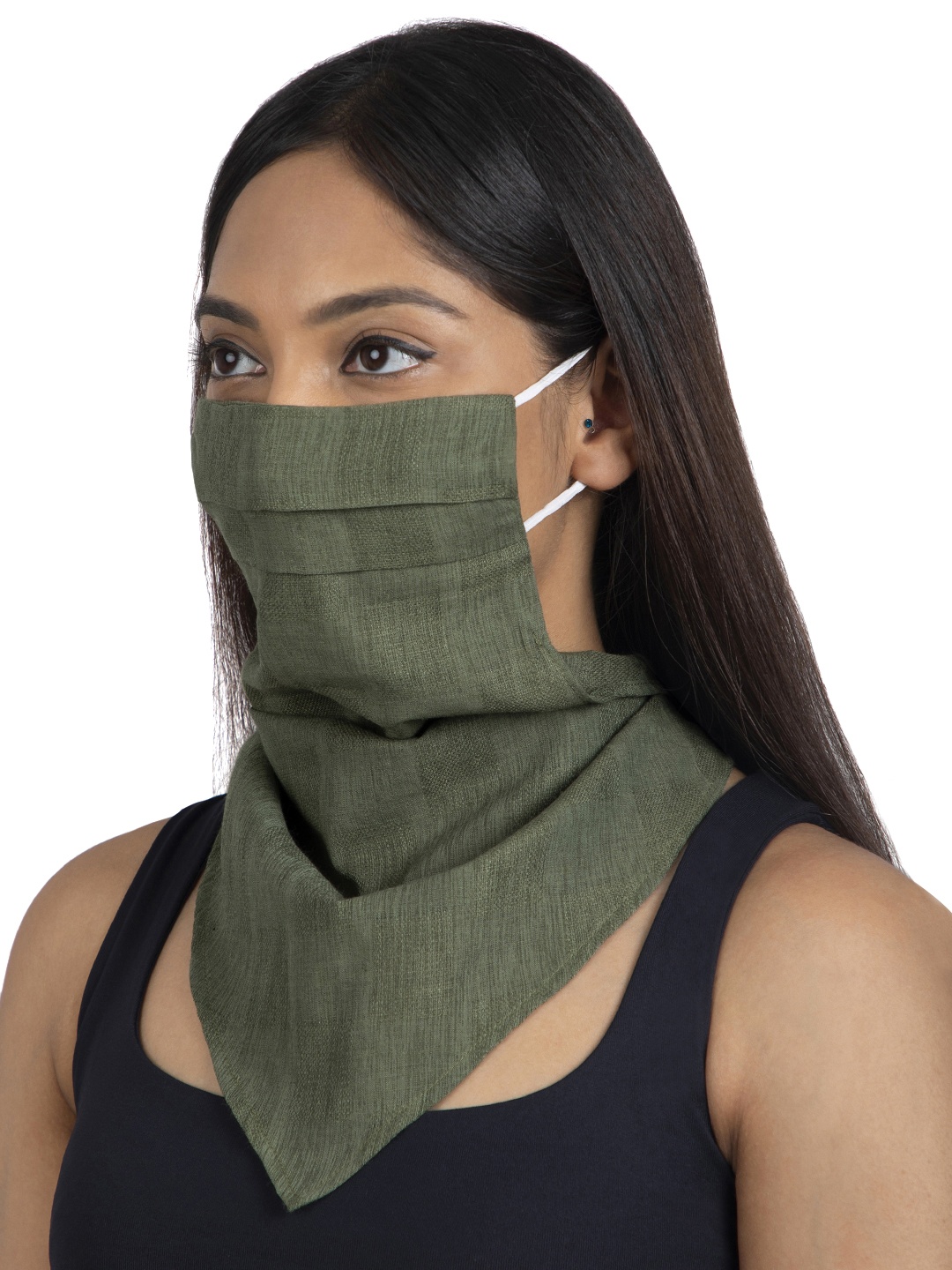 

FabAlley Unisex Olive Green Reusable 2-Layer Cloth Mask