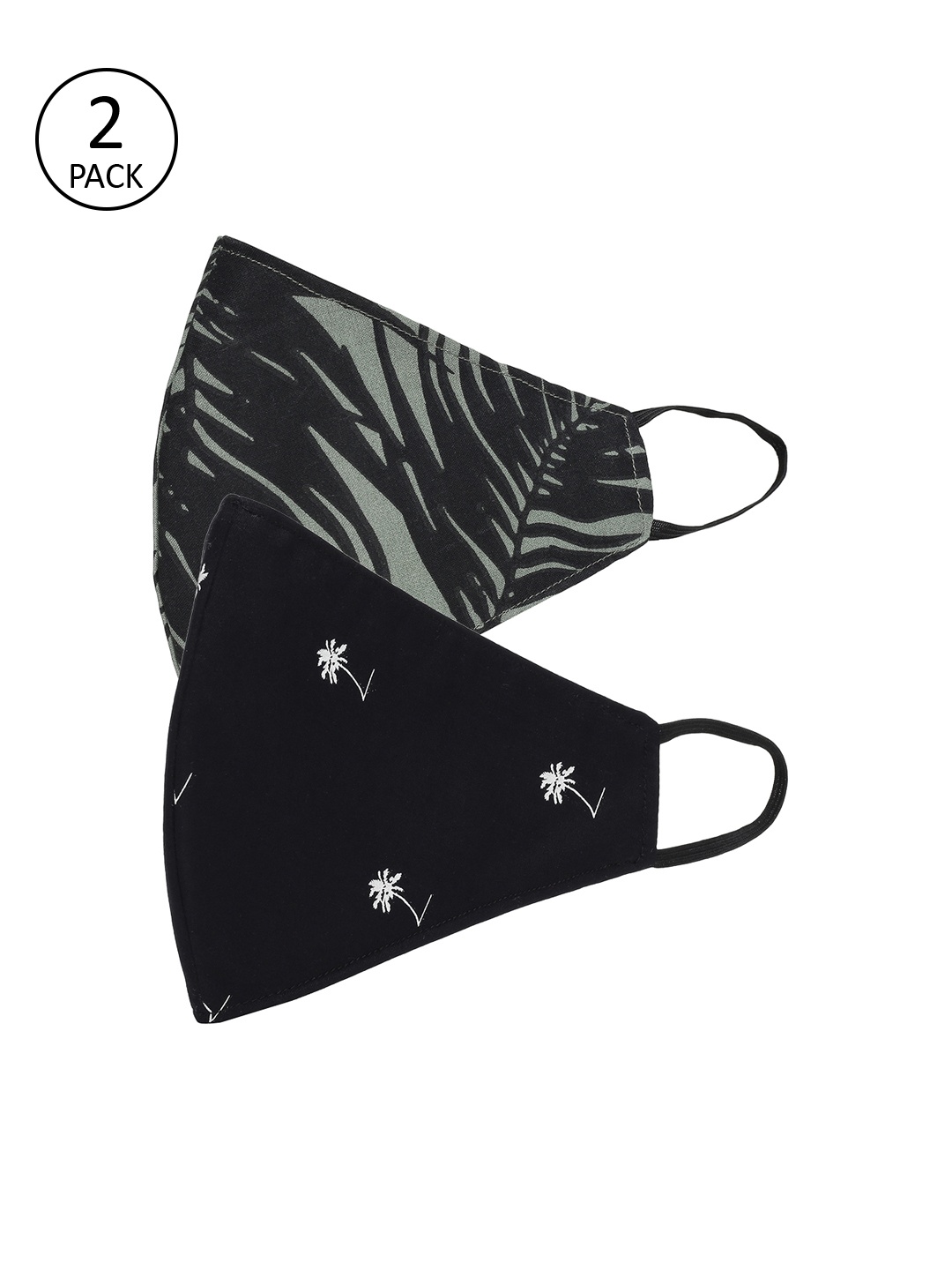 

AKSHARA Kids 2Pcs 2 Ply Protective Cotton Face Masks, Black