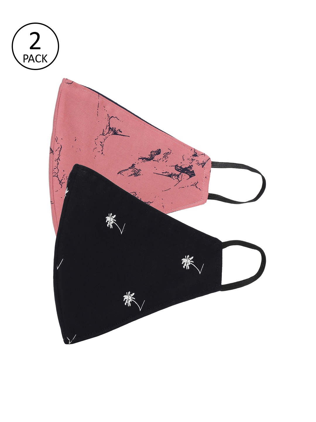 

AKSHARA Kids 3 Pcs Printed 2 Ply Protective Cotton Face Masks, Black
