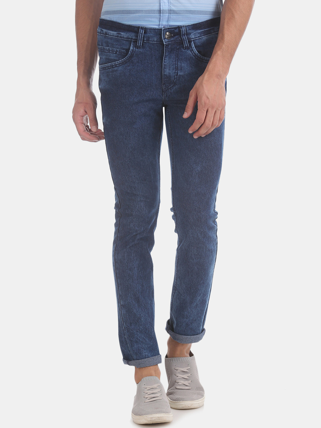 

Flying Machine Men Blue Skinny Fit Low-Rise Clean Look Jeans