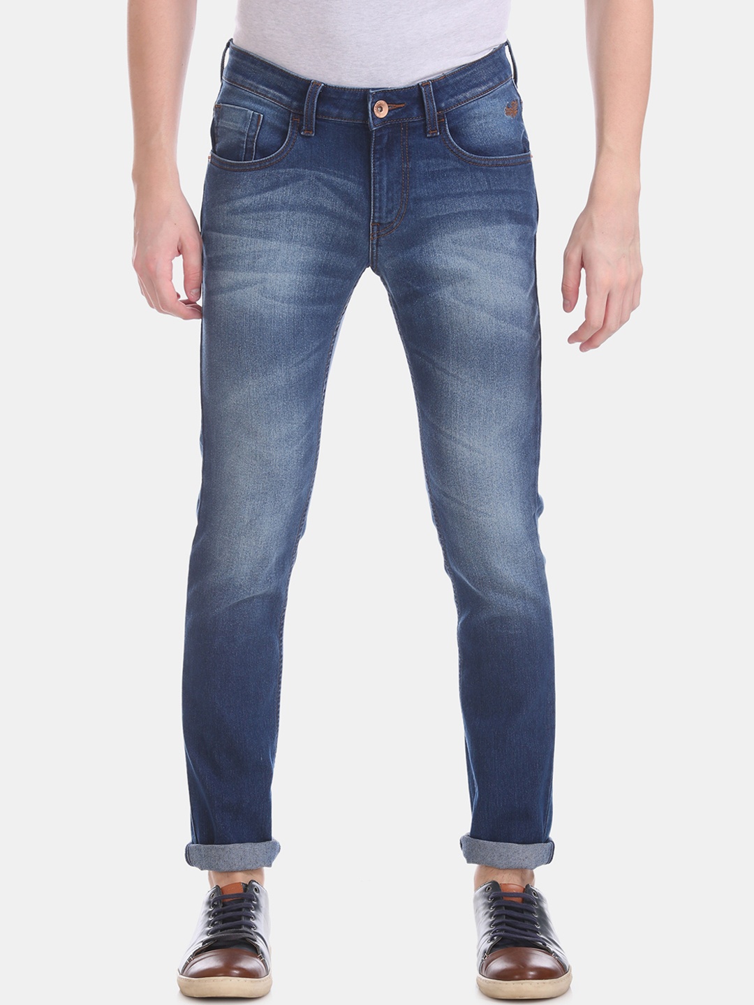 

Flying Machine Men Blue Skinny Fit Low-Rise Clean Look Stretchable Jeans
