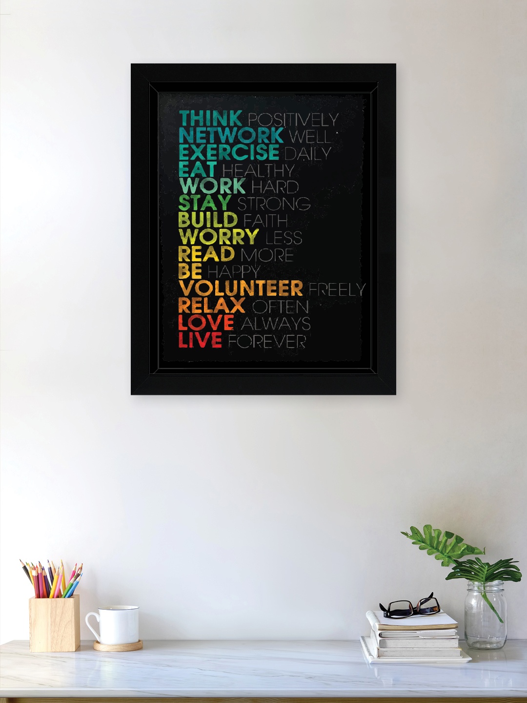 

nest ART Black & Orange Motivational Thoughts Framed Wall Art