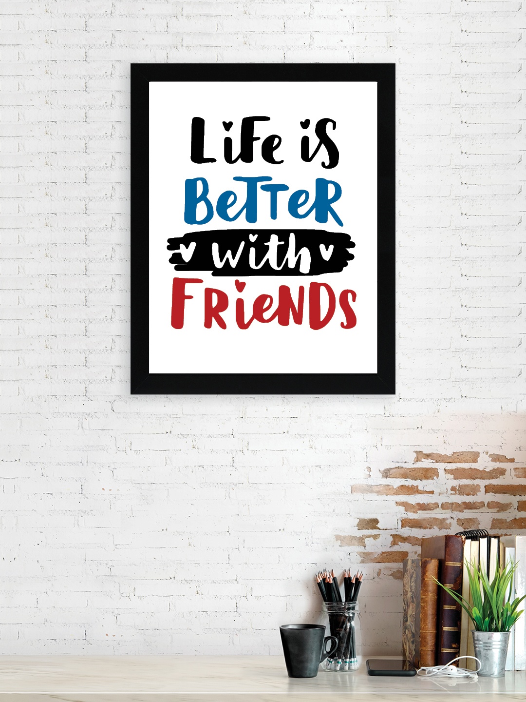 

nest ART Black & Red Paper Plain Print Quotes Framed Wall Art