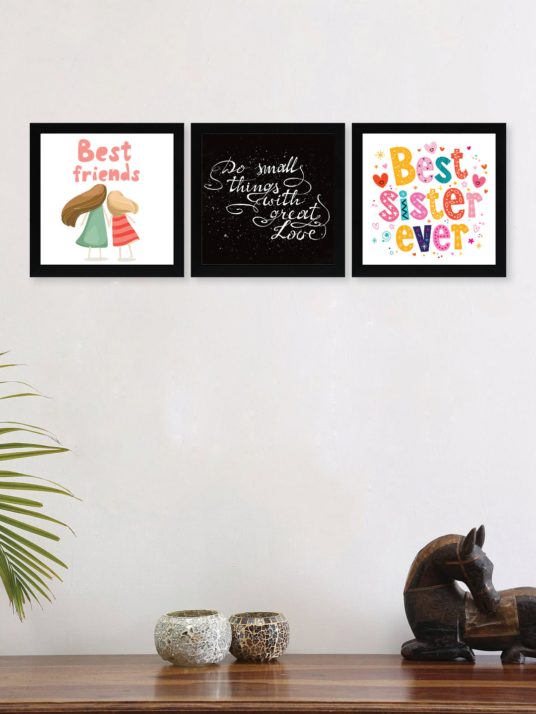 

nest ART Set Of 3 Black & White Printed Motivational Framed Posters