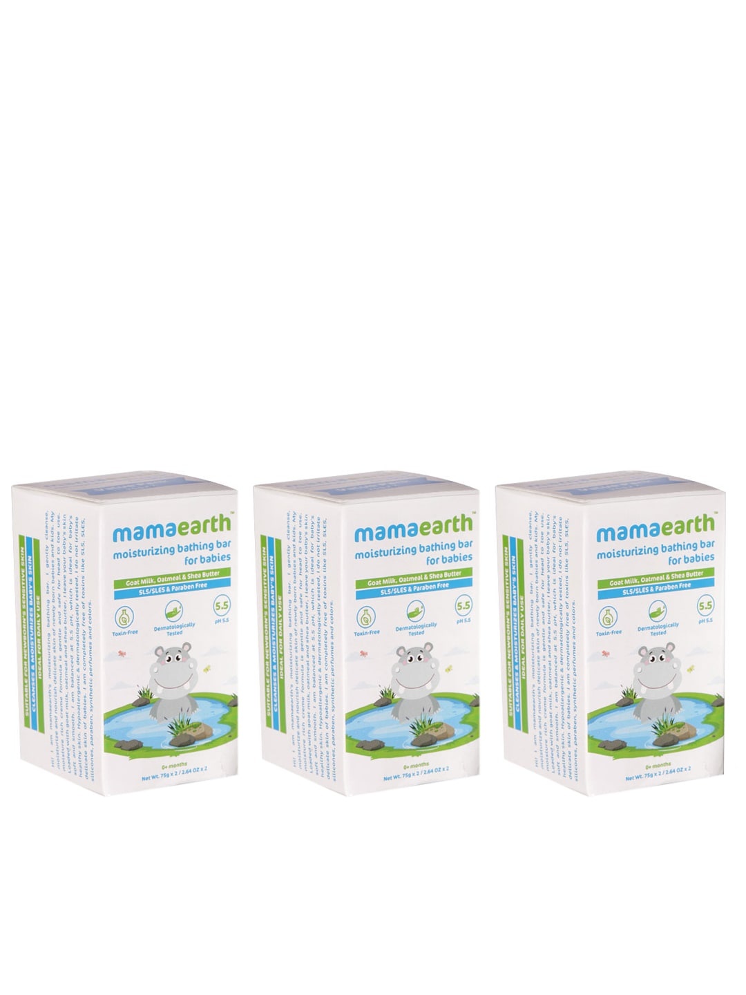 

Mamaearth Sustainable Kids Set of 3 Moisturizing Bathing Bar, White