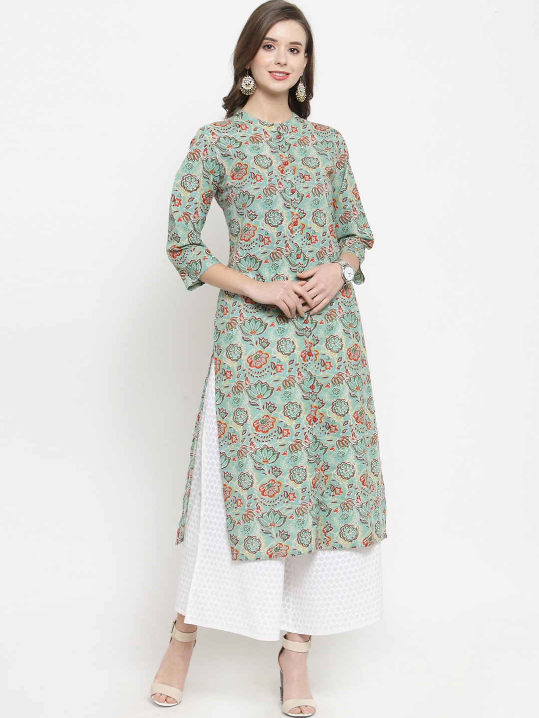

Varanga Women Multicoloured Printed Straight Kurta, Multi