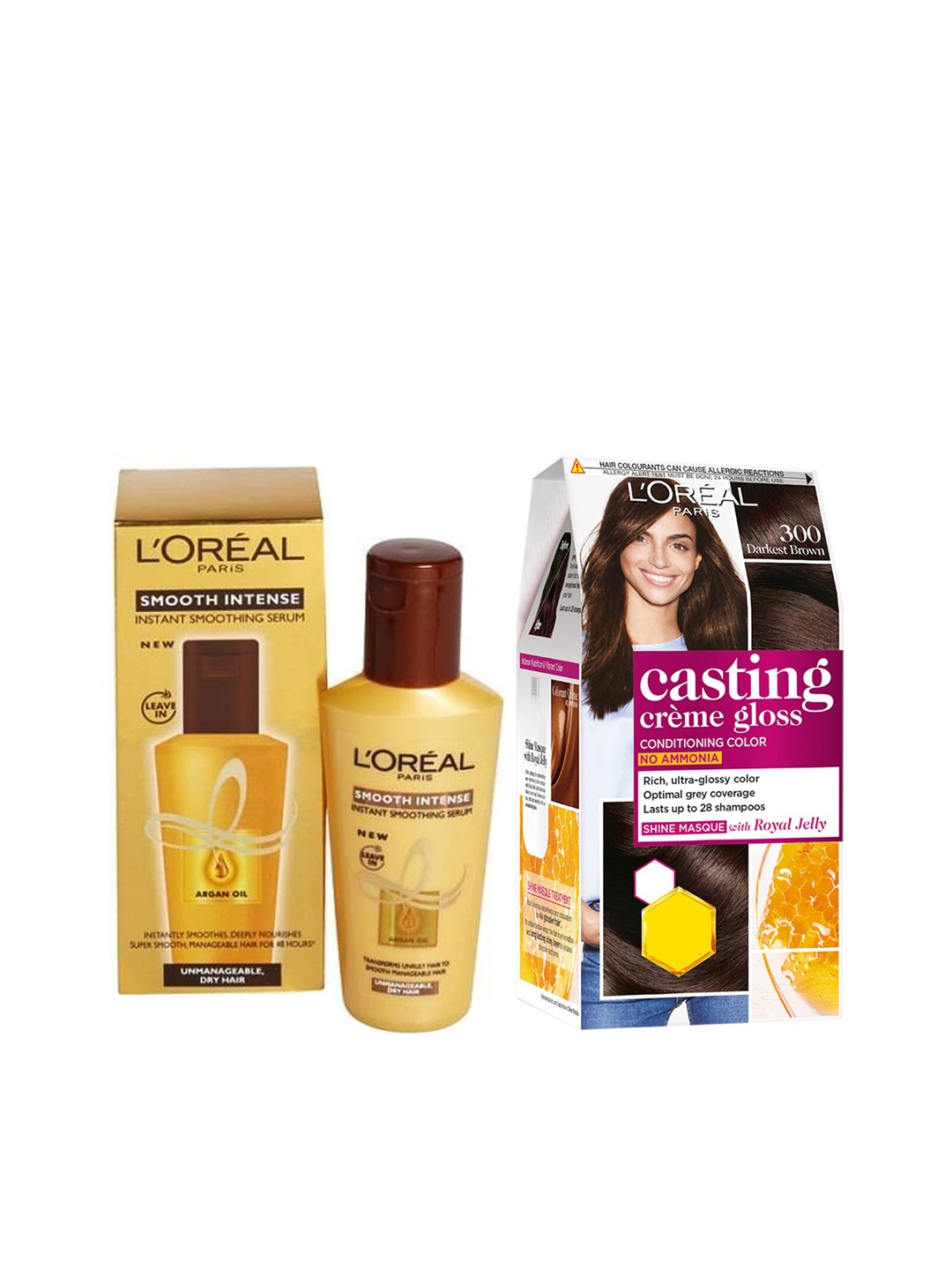 

LOreal Paris Set Of Hair Serum & Hair Color, Brown