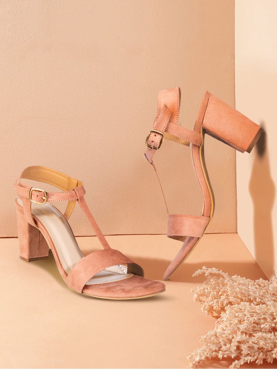 

Khadims Women Peach-Coloured Solid Heels